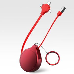 Water Drop Shaped 3-in-1 Retractable Charging Cable