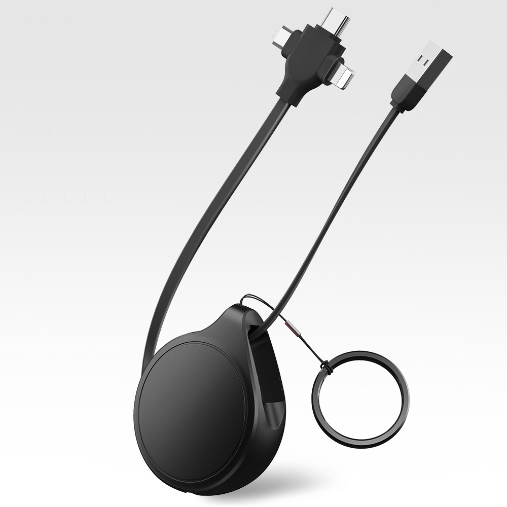 Water Drop Shaped 3-in-1 Retractable Charging Cable