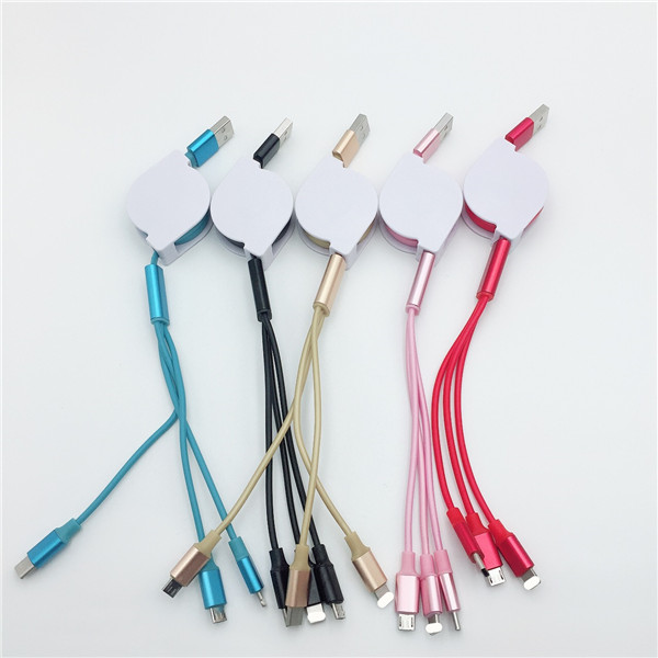 3 in 1 Retractable USB Charging Cable