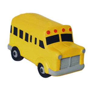 School Bus Shaped Stress Ball With Logo