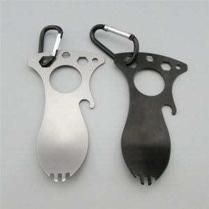Stainless Steel Multi Functional Spoon Spork with Carabiner