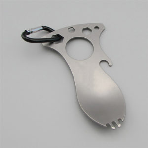 Stainless Steel Multi Functional Spoon Spork with Carabiner