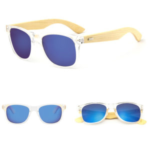 Bamboo Sunglasses with Clear Frame