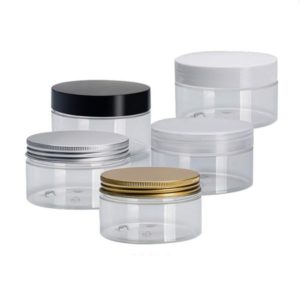 4oz Clear Plastic Jar with Aluminum Lid