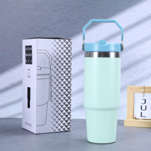 Portable Vacuum Straw Insulated Bottle 30oz