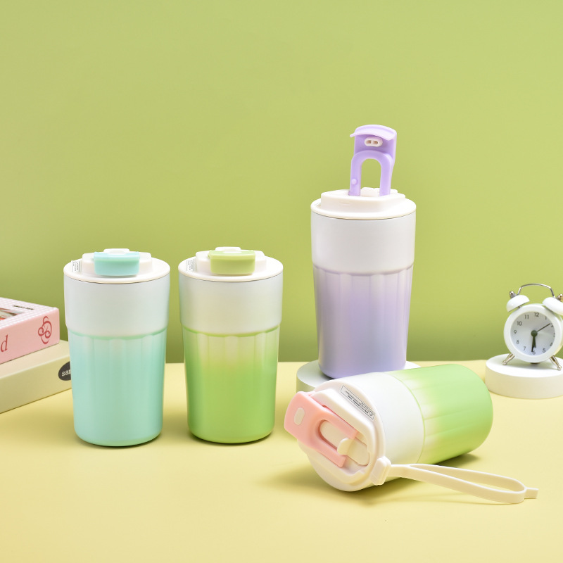 Simple Cord Gradient Insulation Bottle 13.5OZ