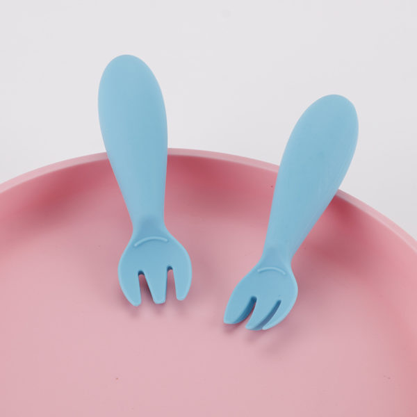 All Silicone Children's Fork and Spoon Set