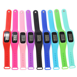 Digital Silicone Bracelet Pedometer with Plastic Box
