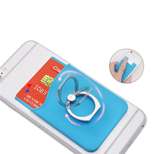 Silicone Cell Phone Wallet with Metal Ring