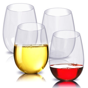 Wine Glass Stemless Plastic Single Wall