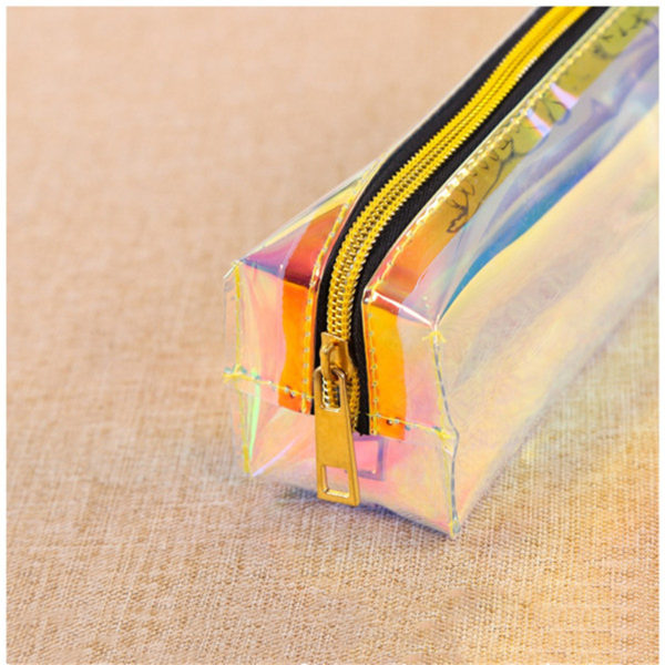 Clear PVC Iridescent Holograhic Pencil Pouch
