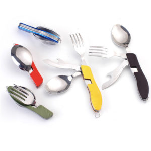 4 in 1 Portable Folding Spoon Fork Bottle Opener Knife