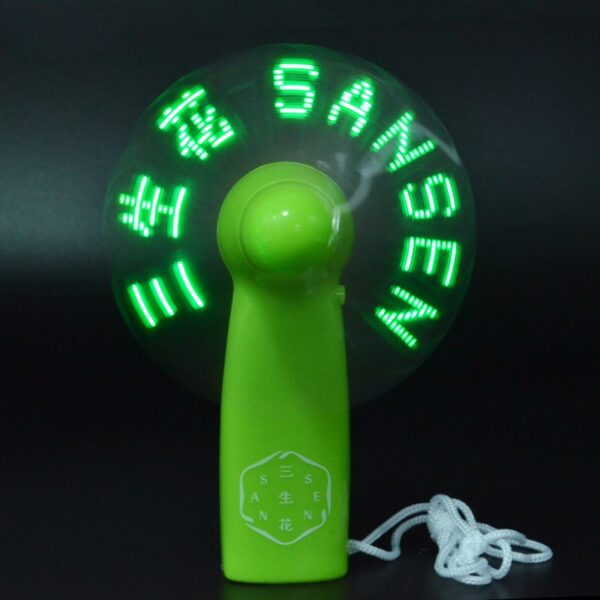 Handheld Mini Led Flashing Fan with Lanyard