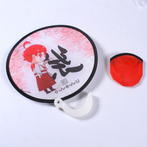 Polyester Twist and Chill Hand Fan with Handle & Pouch