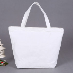 White Canvas Tote w/Gusset