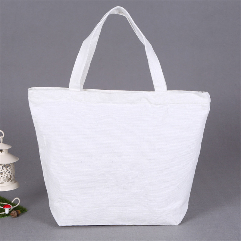 White Canvas Tote w/Gusset