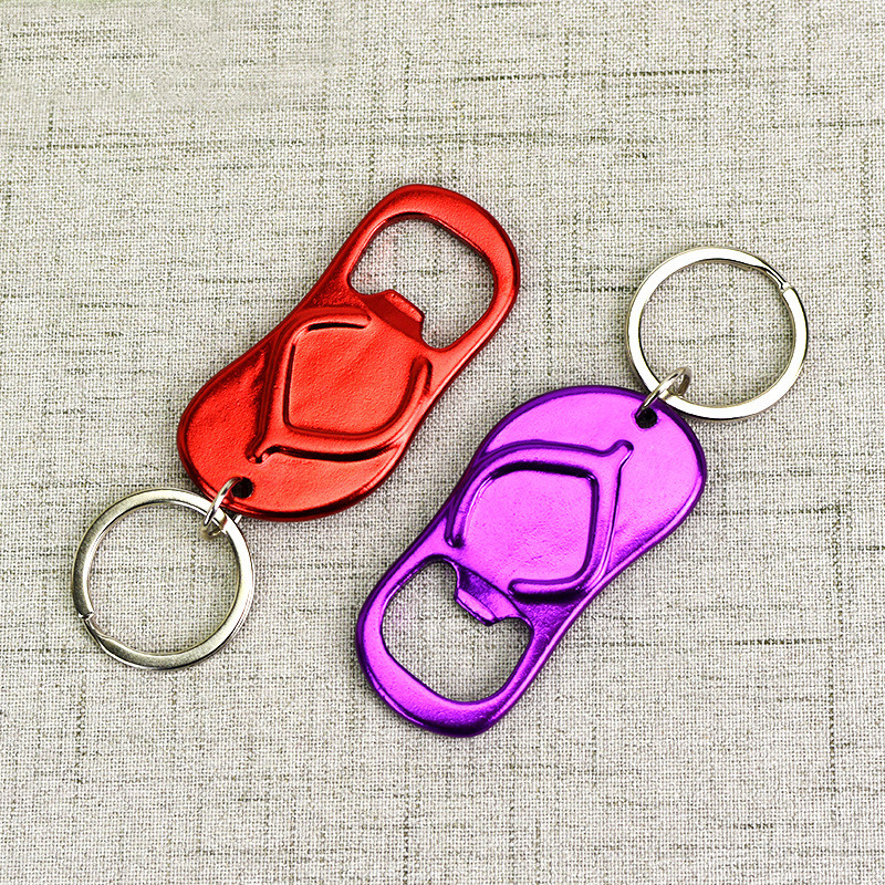 Flip Flop Shaped Metal Bottle Opener Key Rings