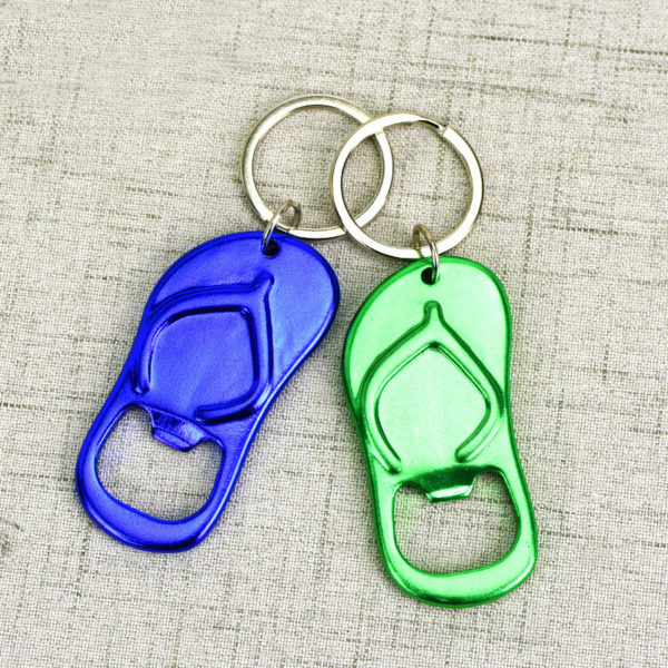 Flip Flop Shaped Metal Bottle Opener Key Rings