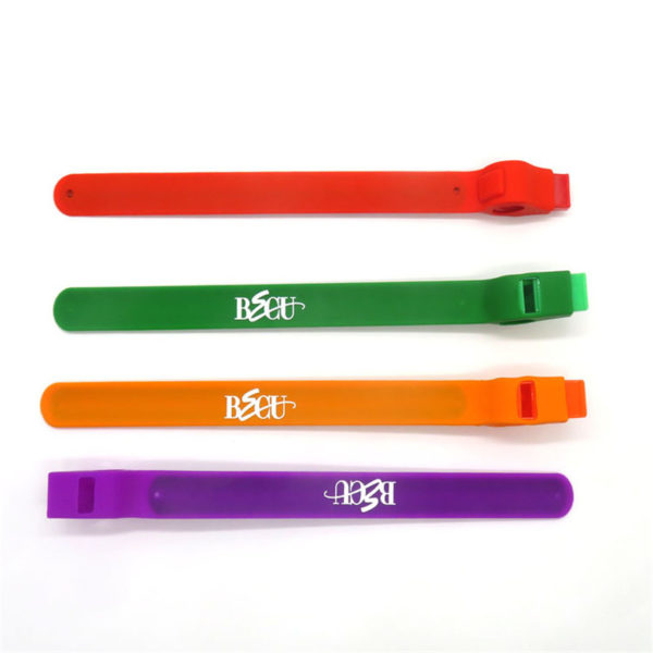 Silicone Bracelet with Whistle Whistle Bracelet