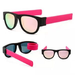 Bracelet Foldable Slap Sunglasses with Mirrored Lens
