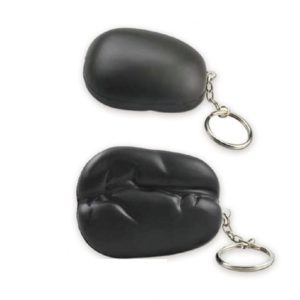 Coffee Bean Shape Stress Ball Key Chain