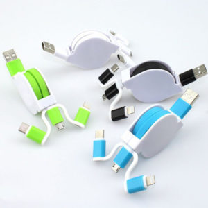 Mini Retractable 3-in-1 Multi-Function USB Charging Cable