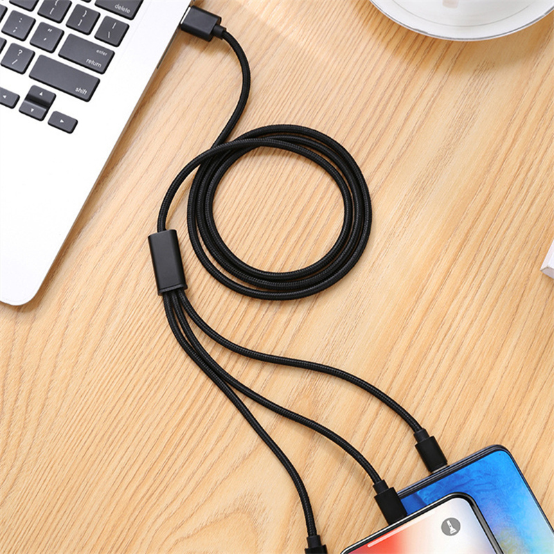 Nylon Woven Braided  3-in-1 Charging Cable