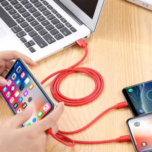 Nylon Woven Braided  3-in-1 Charging Cable