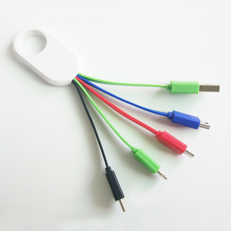 Multi Colors 5-in-1 Charging Cable Keychain