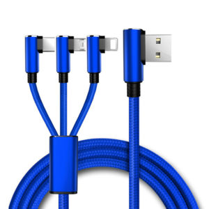 90 Degree Right Angle 3-in-1 Charging Cable