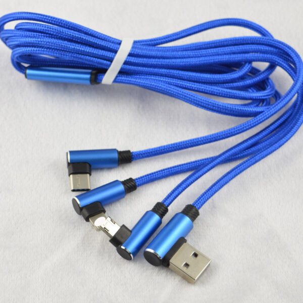 90 Degree Right Angle 3-in-1 Charging Cable