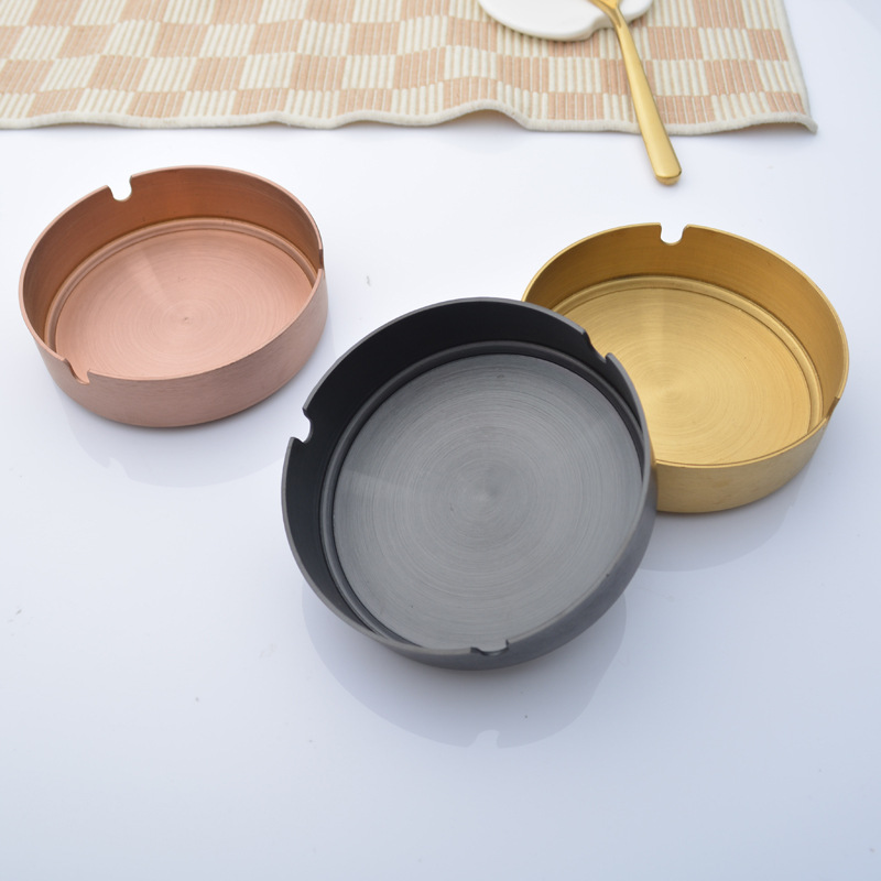Silver Gold Black Stainless Steel Ashtray