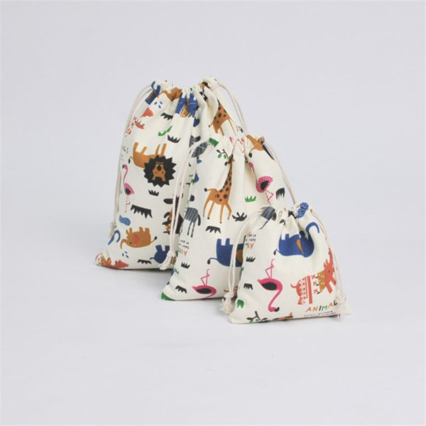 4 Colors Process Sublimation Canvas Drawstring Pouch