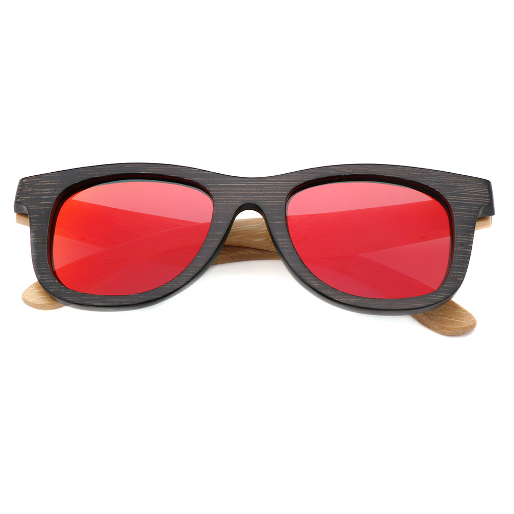 Wood Recycled Skateboard Sunglasses Mirrored Lens