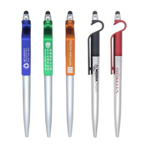 3-in-1 Plastic Pen with Stylus and Cell Stand