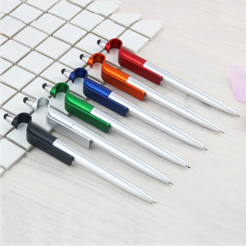 3-in-1 Plastic Pen with Stylus and Cell Stand