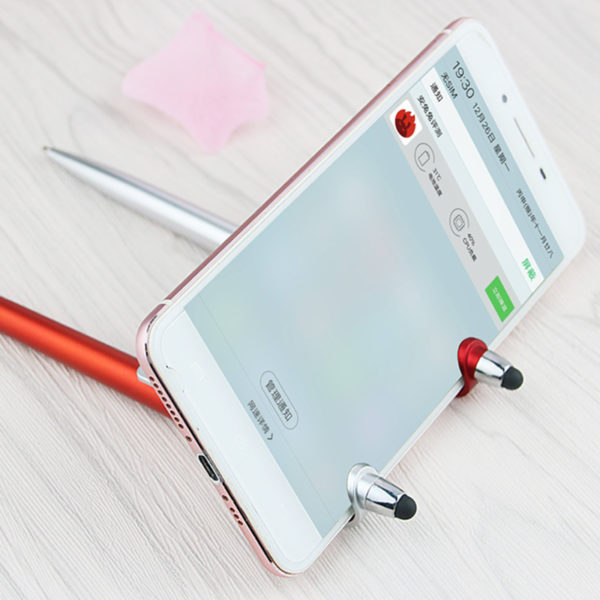 3-in-1 Plastic Pen with Stylus and Cell Stand