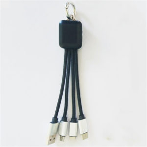 Square 4 in 1 Charging Buddy Cable With Custom LED Luminous Lighting Logo