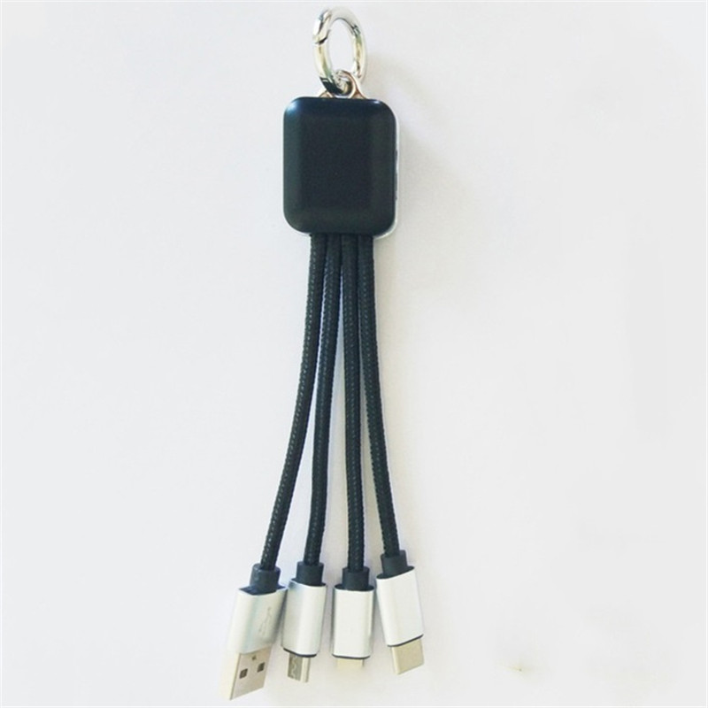 Square 4 in 1 Charging Buddy Cable With Custom LED Luminous Lighting Logo