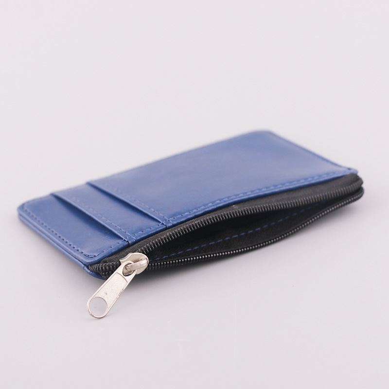 Zippered PU Leather Credit Card Pocket