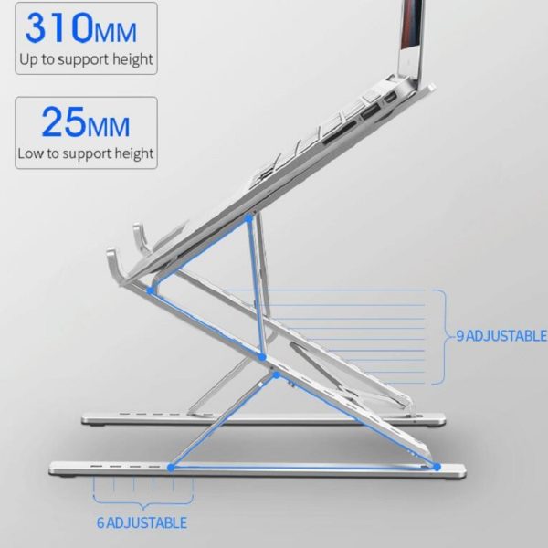 Foldable 2-in-1 Adjustable Aluminum Laptop Holder Stand