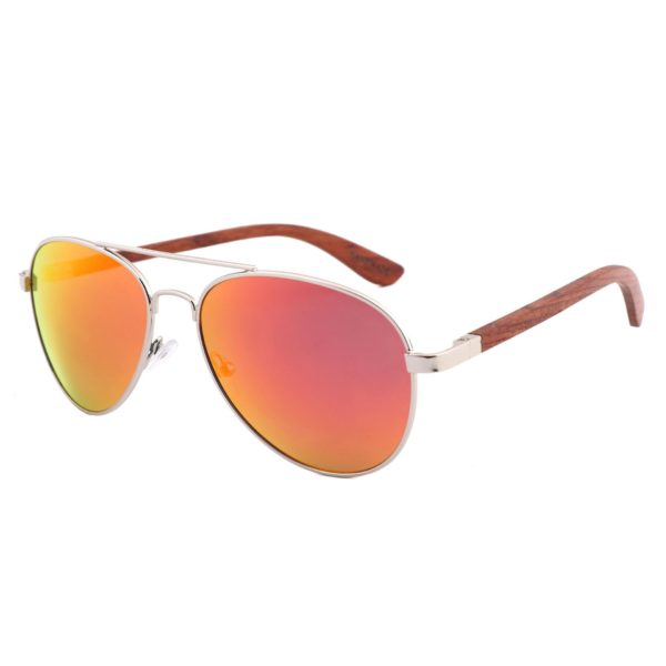 Aviator Sunglasses with Wood Arms