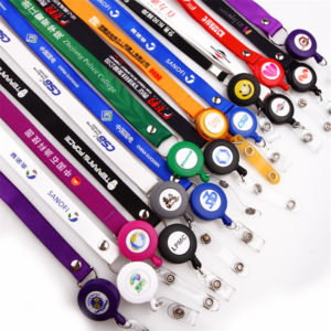 Heathered Lanyard with Retractable Badge Reel