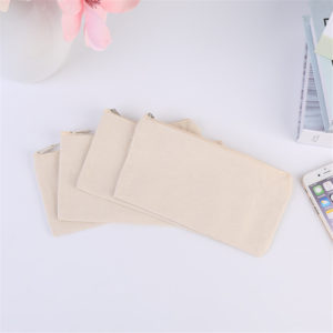 Natural Canvas Make-up Bags With Zipper