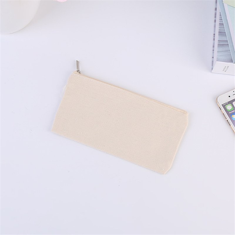 Natural Canvas Make-up Bags With Zipper