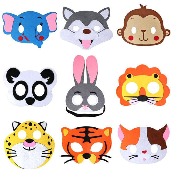 Cartoon Animal Felt Eye Masks for Children's Makeup Party