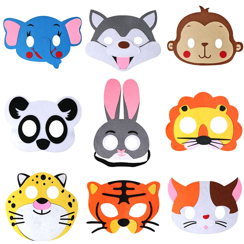 Cartoon Animal Felt Eye Masks for Children's Makeup Party