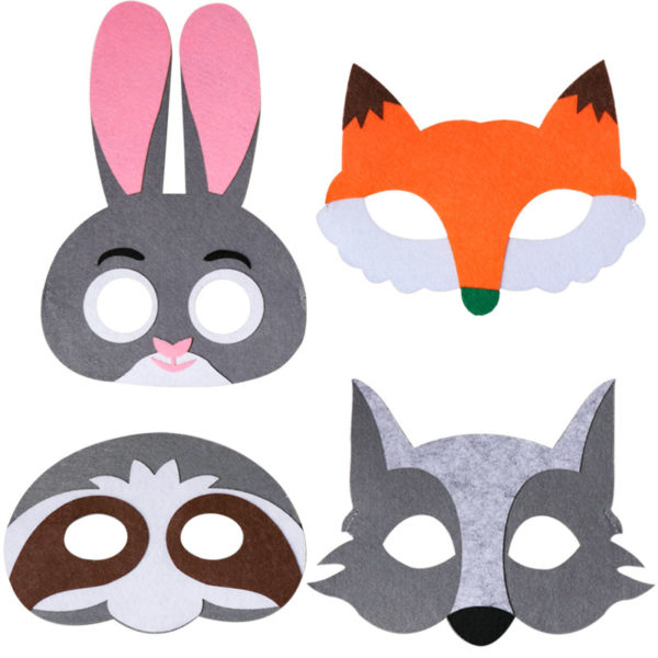 Cartoon Animal Felt Eye Masks for Children's Makeup Party