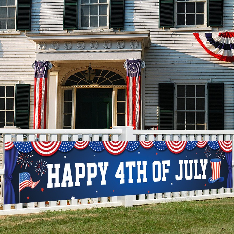 American Independence Day Element Polyester Print Banner