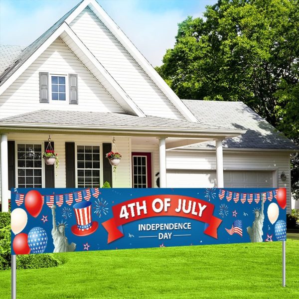 American Independence Day Element Polyester Print Banner